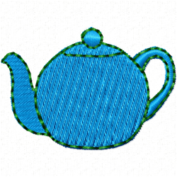 Teapots Embroidery Design 6 Teapots Embroidery Design 6